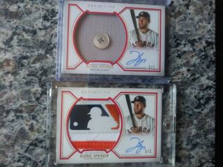 2019 Definitive (TWO 1/1) George Srringer Game Memorabilia With One Being A 2
