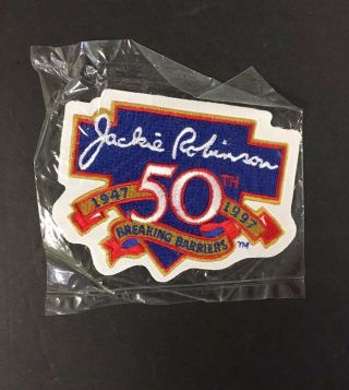 Jackie Robinson 50th Anniversary Breaking Barriers Patch Mlb 1997