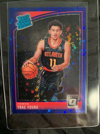 2018 - 19 Donruss Optic Trae Young Rc Rated Rookie Purple Prizm 40/50