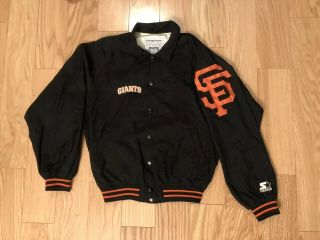 Vtg San Francisco Giants Starter Jacket Mens M Euc Windbreaker Baseball Button