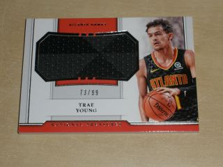 2018 - 19 National Treasures Rookie Rc Jumbo Materials Jersey Trae Young 73/99