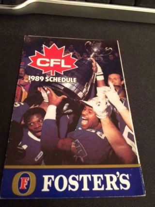 1989 Cfl Canadian Football League Pocket Schedule Foster Version