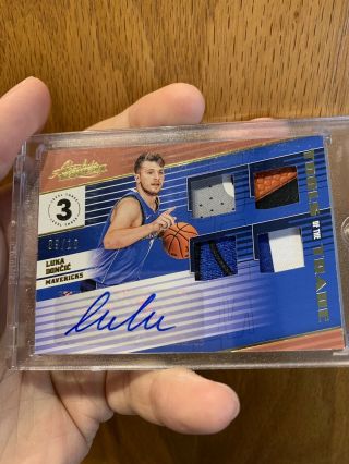 2018 - 19 Absolute Tools Of The Trade Luka Doncic Rookie Quad Auto /10 Mavericks