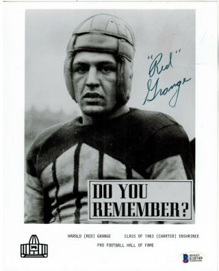 Red Grange Signed Auto Autograph 8x10 Pro Football Hof Beckett Authentic