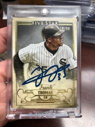 2016 Topps Five Star Frank Thomas Blue Ink On Card Auto 10/50 Hof