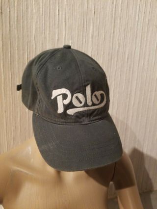 Vintage Prl Polo Sport By Ralph Lauren Green Cap Hat Big Curve White Logo