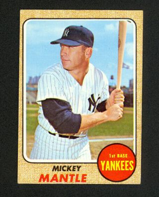 1968 Topps Mickey Mantle 280 - York Yankees - Ex