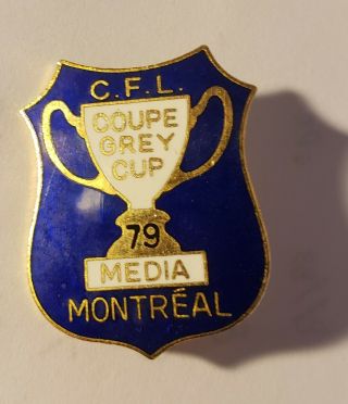 1979 Cfl Canadian Football League Grey Cup Press Media Pin Montreal