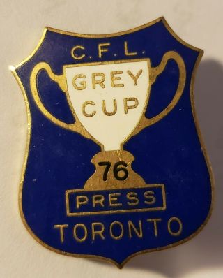 1976 Cfl Canadian Football League Grey Cup Press Media Pin Toronto