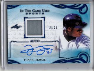 Frank Thomas Auto Jersey Patch /35 2019 Leaf In The Game Sport Autograph Sp