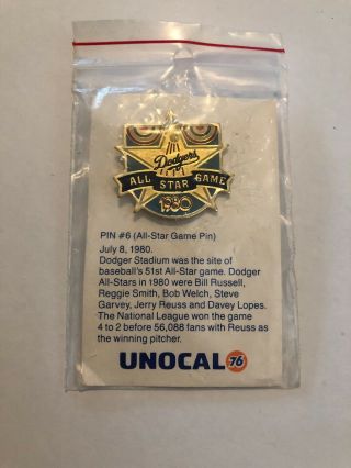 Los Angeles Dodgers All Star Game 1980 Unocal Pin