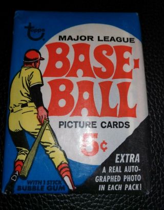 1969 Topps Baseball 5 Cent Wax Pack With Autograph Card