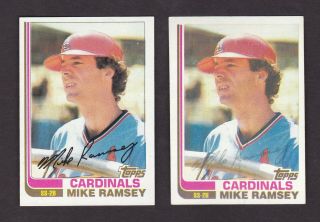 1982 Topps Near Blackless 574 Mike Ramsey Cardinals Scarce B Sheet