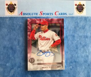 2019 Tribute Red Scott Kingery | On Card Auto | Ssp /10 | Phillies