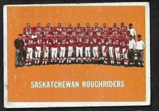 1964 Topps Cfl Football: 67 Saskatchewan Roughriders Team Picture