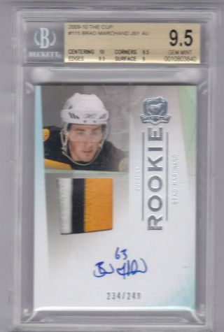 2009 - 2010 Ud The Cup Rpa Brad Marchand Bgs 9.  5 Bruins Rookie Patch Autograph
