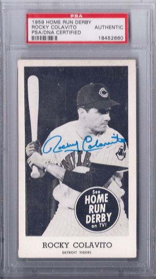 1959 Home Run Derby Rocky Colavito Psa/dna Certified Authentic