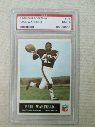 1965 Philadelphia Rookie 41,  Paul Warfield Psa 7,  Cleveland Browns