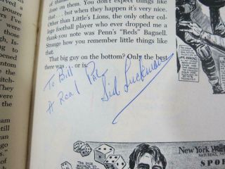 Sid Luckman (D.  1998) Signed Vintage Football Book 2
