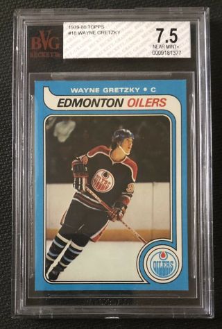 1979 - 80 Topps Wayne Gretzky Rookie Bvg 7.  5 Nm - Mt 18 Edmonton Oilers Hof