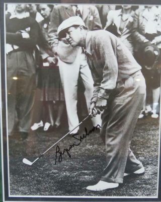 Byron Nelson Golf Signed 8 X 10 Photograph - Framed