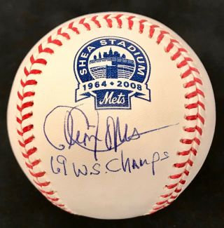 Cleon Jones (mets) Signed " 69 Ws Champs " Shea Stadium Final Season Baseball