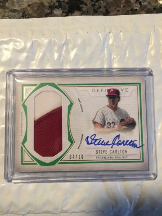 2019 Topps Definitive Steve Carlton Game - Jersey Auto On - Card 4/10 2 Color