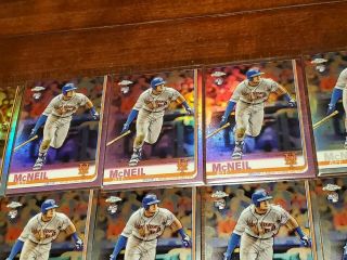 2019 Topps Chrome Jeff McNeil Pink & Sepia Refractor Parallel RC Lot×32  5