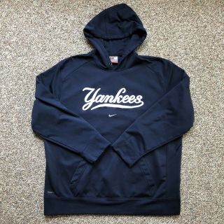 Nike York Yankees Hoodie Sweatshirt Size Xl Script Logo