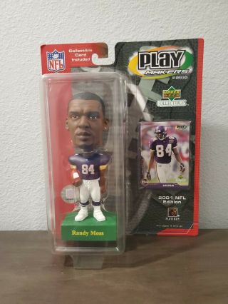Collectible Upper Deck Play Makers Randy Moss Bobblehead W/ Card 2001 Nfl