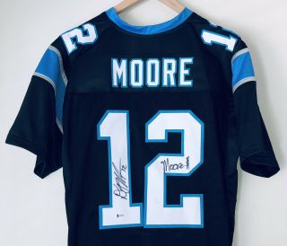 D.  J.  Moore Signed Carolina Panthers Autographed Football Jersey Auto (bas)