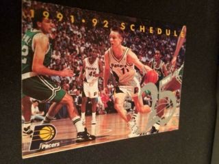 1991 - 92 Indiana Pacers Basketball Pocket Schedule Souvenirs Version