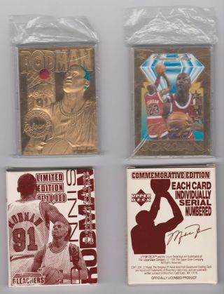 Michael Jordan Dennis Rodman 1996 Upper Deck Diamond Stars Numberd 23k Gold Card