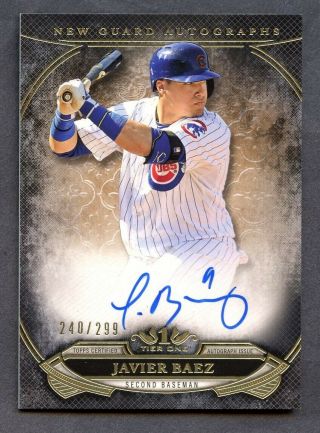 2015 Topps Tier One Guard Javier Baez Signed Auto 240/299 Chicago Cubs