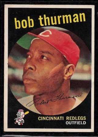 1959 Topps Baseball Cincinnati Reds Bob Thurman High Number Card 541 Ex Centered