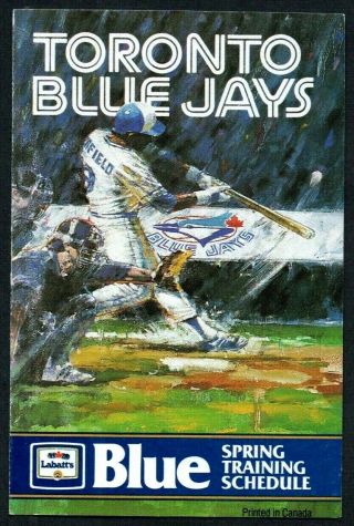 1987 Toronto Blue Jays Labatt 