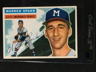 1956 Topps Wb 10 Warren Spahn Ex