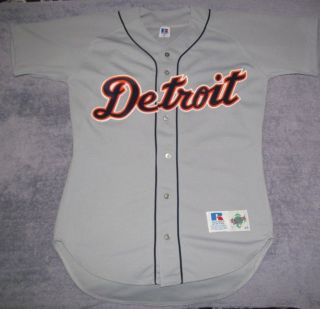 Detroit Tigers Road Diamond Authentic Russell Athletic Gray Jersey Men 40