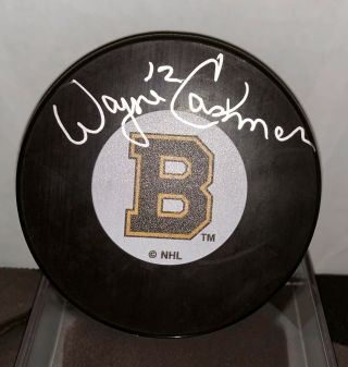 Wayne Cashman Autographed Puck Boston Bruins