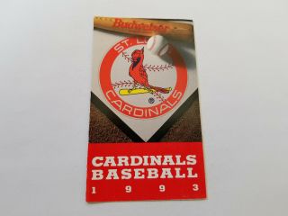 St.  Louis Cardinals 1993 Mlb Baseball Pocket Schedule - Budweiser