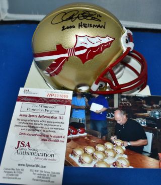 Chris Weinke Autographed Mini Helmet Florida State Seminioles 2000 Heisman Jsa