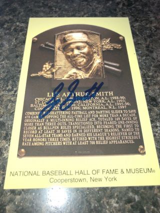 Lee Smith Signed Autograph Hall Of Fame Plaque Card Postcard