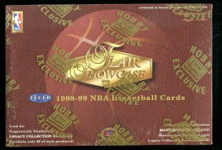 1998 - 99 Fleer Skybox Flair Showcase Basketball Factory Hobby Box