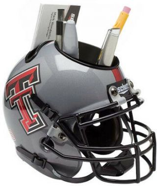 Texas Tech Red Raiders Gray Ncaa Football Schutt Mini Helmet Desk Caddy