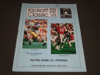 1989 August 31 Notre Dame Vs.  Virginia College Football Program - J 2261
