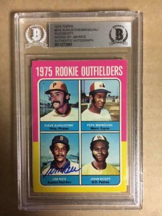 Jim Rice Signed 1975 Topps Rookie Card Beckett Authenticated