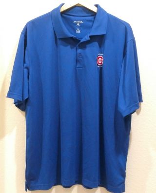 Mlb Chicago Cubs Size Xl Royal Blue Antigua Polo Shirt With C Emblem On Front