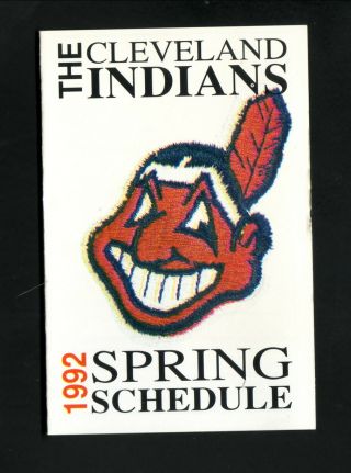 Cleveland Indians - - 1992 Spring Training Pocket Schedule - - Indians Gift Shop