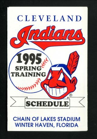 Cleveland Indians - - 1995 Spring Training Pocket Schedule - - Beef O 