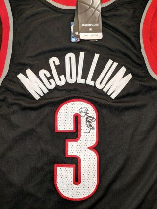 Cj Mccollum Signed Autographed Portland Trailbrazers Basketball Jersey Proof